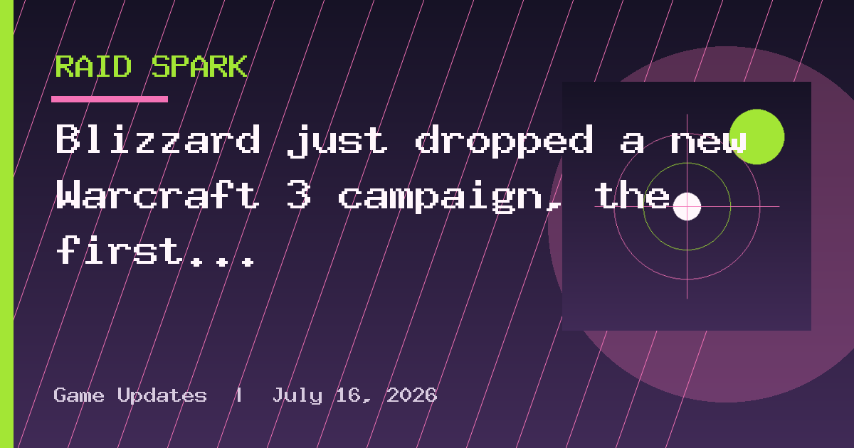 Blizzard just dropped a new Warcraft 3 campaign, the first in 23 years