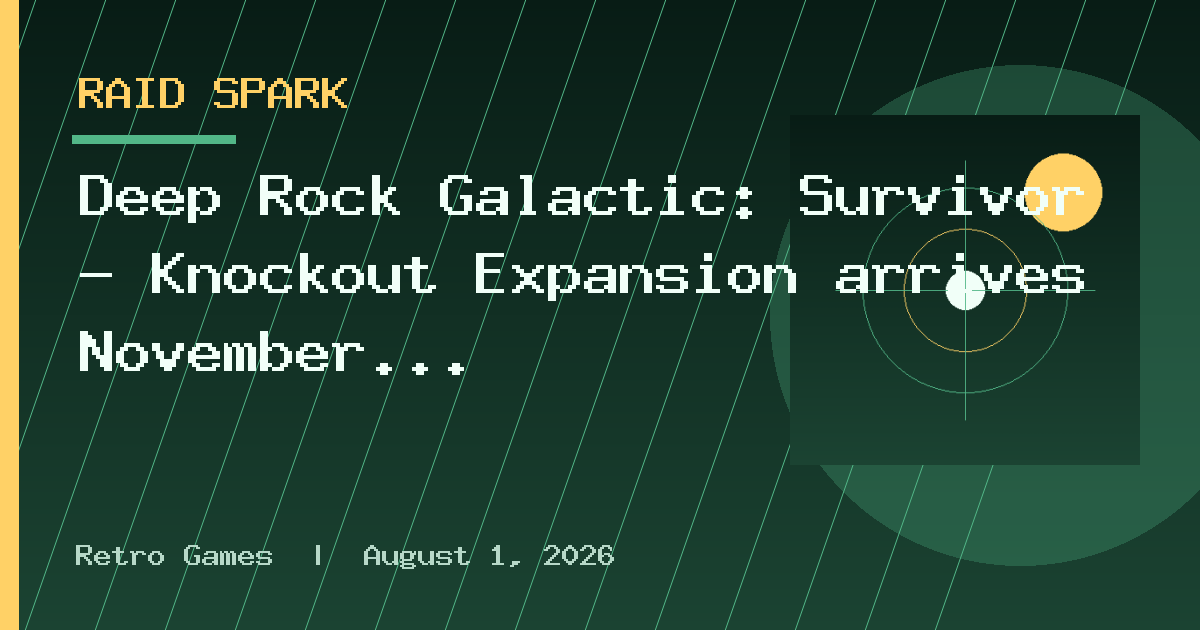 Deep Rock Galactic: Survivor - Knockout Expansion arrives November 17