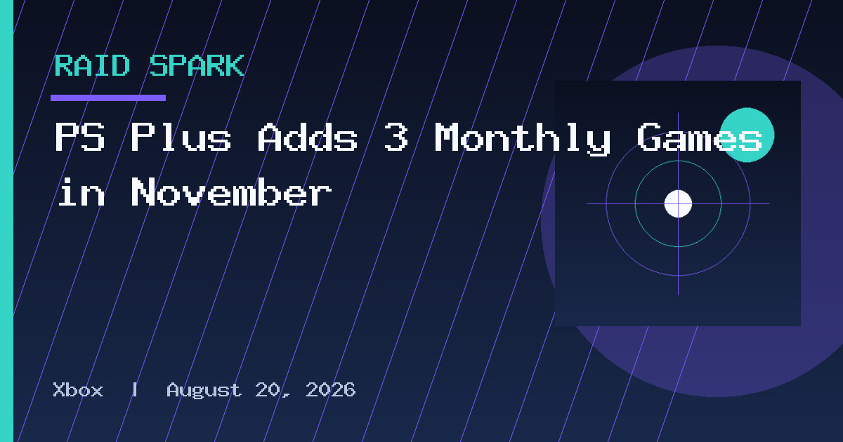 PS Plus Adds 3 Monthly Games in November