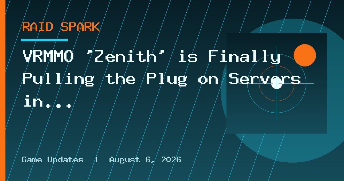 VRMMO ‘Zenith’ is Finally Pulling the Plug on Servers in December